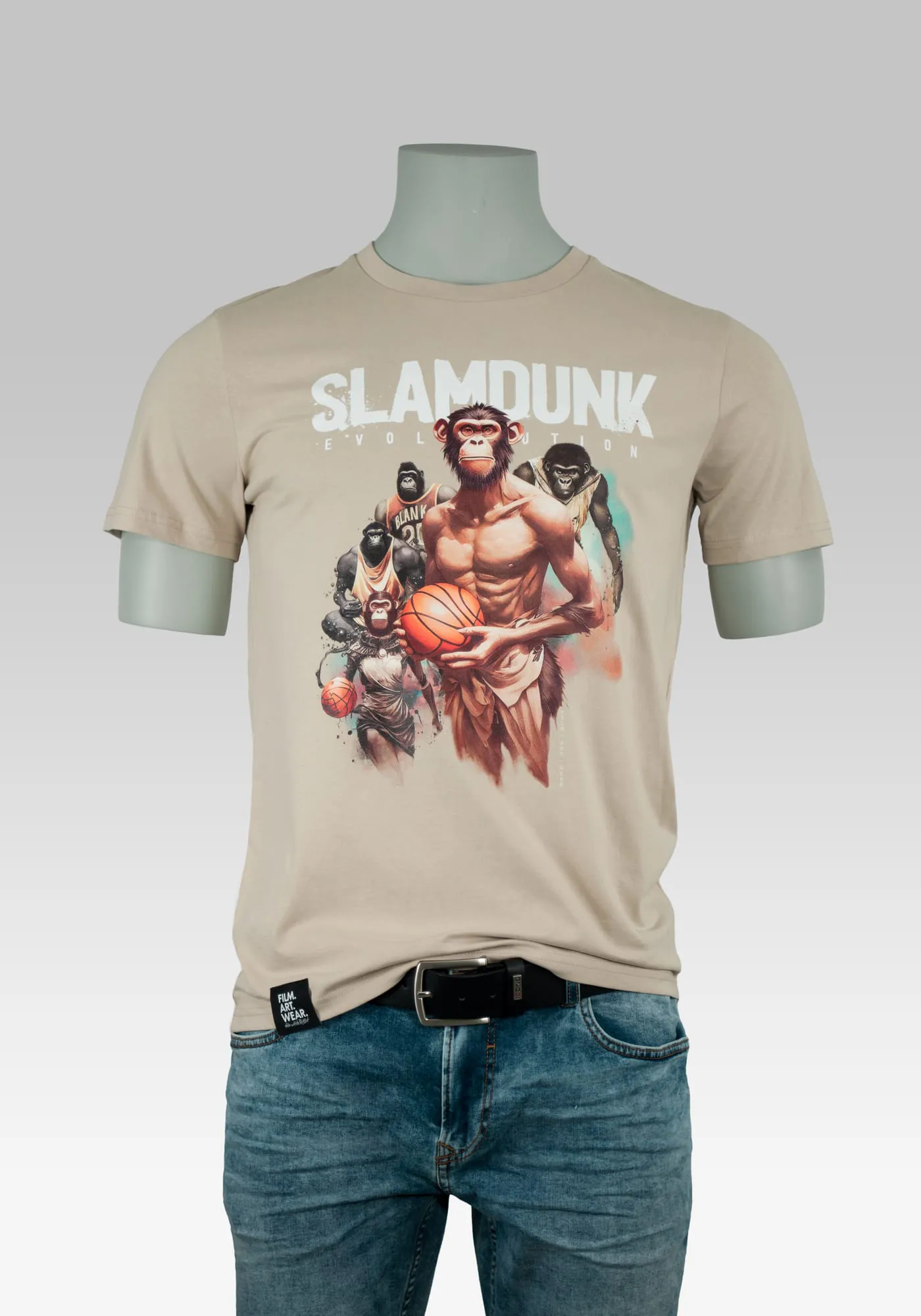 T-Shirt Slamdunk in Desert Dust mit Frontprint und Logo Label auf Hollowpuppe