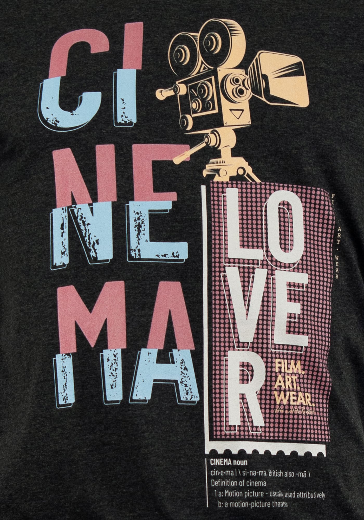 T-Shirt Frontprint detail Grafik Cinema Lover Retro Stil