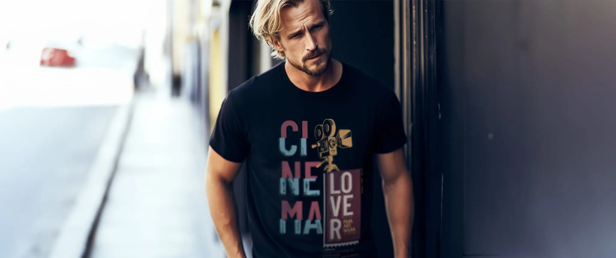 Greg trägt Cinema Lover T-Shirt Slider Abbildung